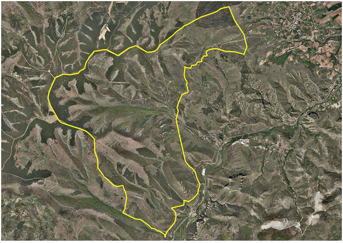 Mapa del área de recolección de setas en Moncalvillo